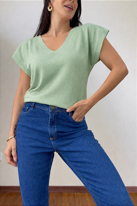 Blusa de tricô Lika Verde