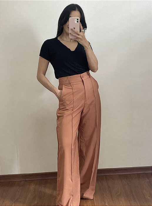 Calça de Alfaiataria Fabi Terracota