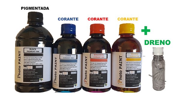 KIT PARA CANON 250ml Pigment 750 Ml Corantes G3110/3111+dreno