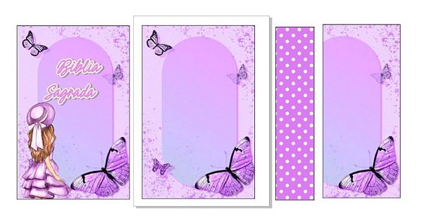 Capa para biblia borboleta lilas