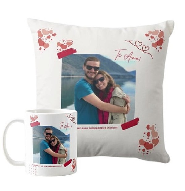 Almofada +caneca personalizada
