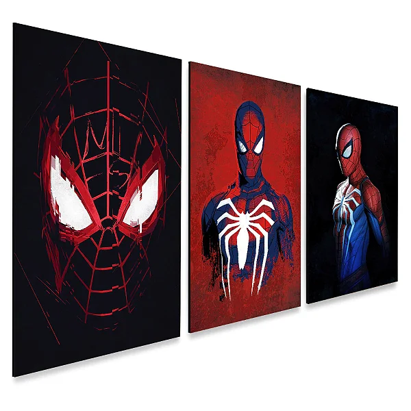 Kit 3 Quadros decorativos Spider man