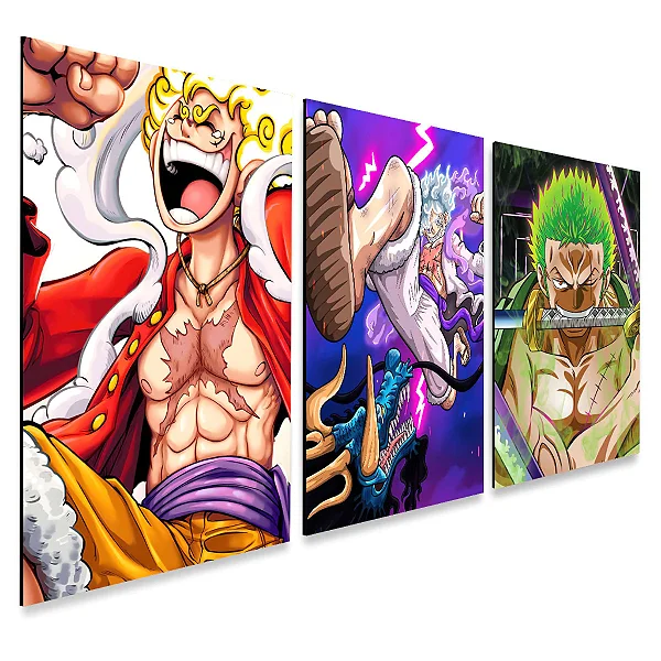 Kit 3 Quadros decorativos One Piece