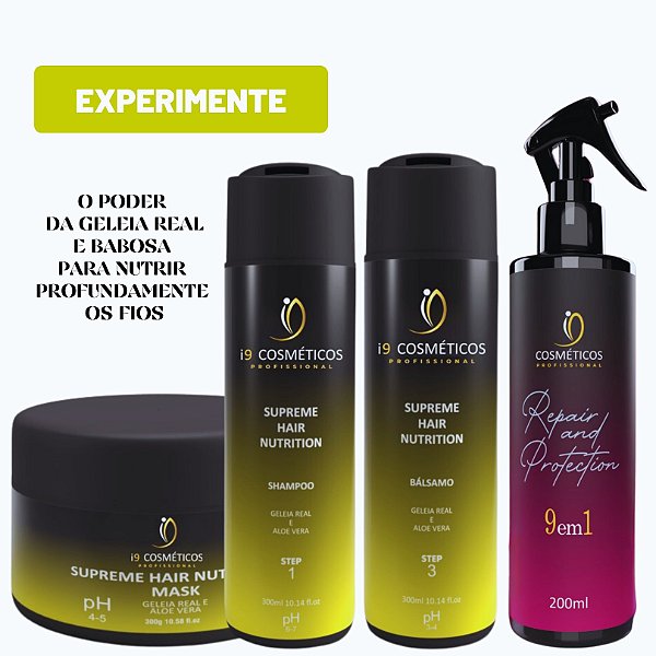 COMBO - KIT SUPREME HAIR NUTRITION + REPAIR END PROTECTION 9 EM 1