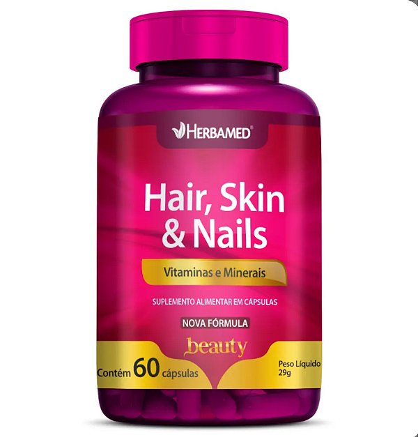 HAIR, SKIN e NAILS 60CAPS 500MG HERBAMED