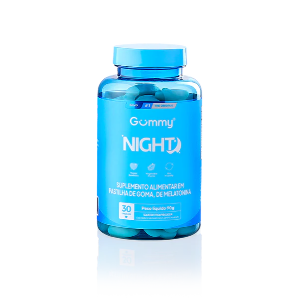 MELATONINA GUMMY NIGHT FRANBOESA 60G 30 UNIDADE - GUMMY