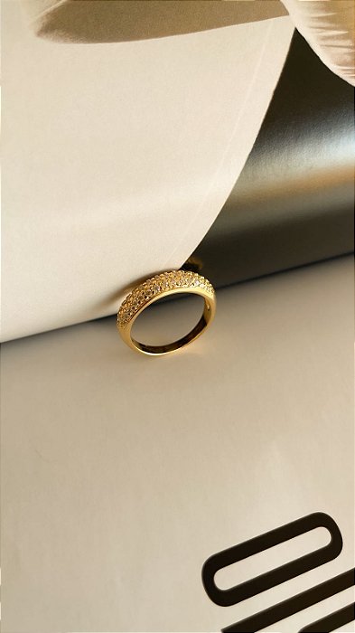 Anel Aparador Triplo Zircônia