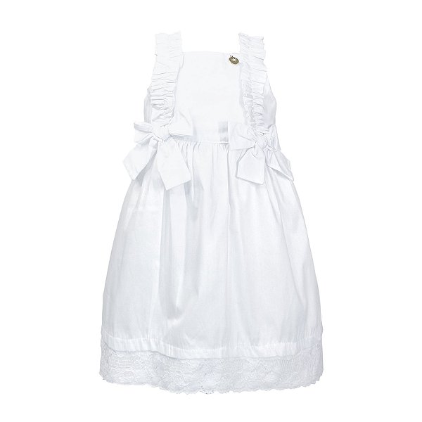 VESTIDO BEBÊ BRANCO FRUFRU NA ALÇA