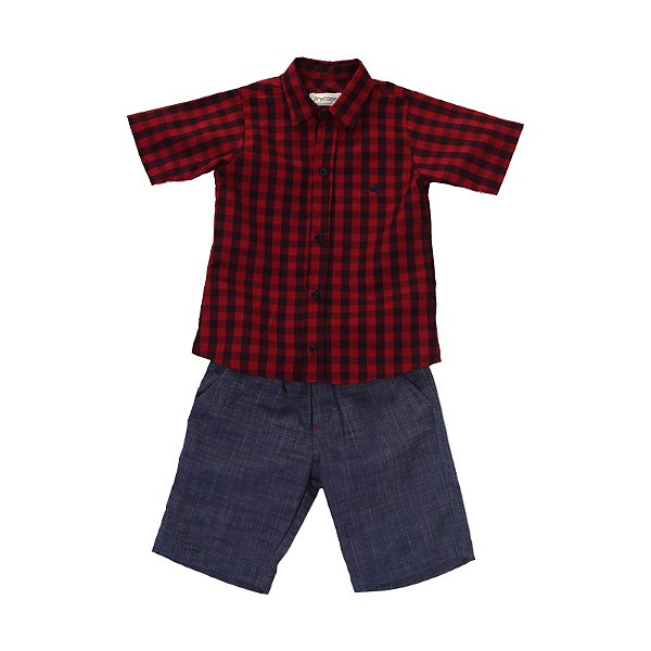 CONJUNTO DE BEBÉ Calção + Camisa «Xadrez»