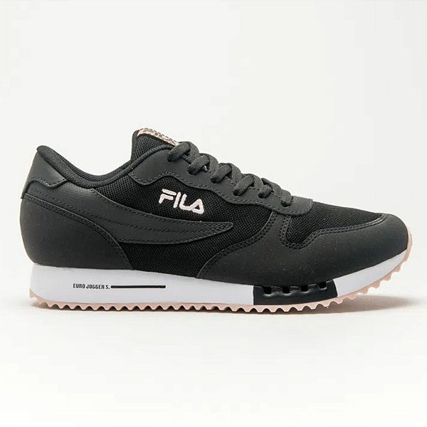 Tênis Fila Euro Jogger Sport Preto Rosa - Feminino 51U335Z