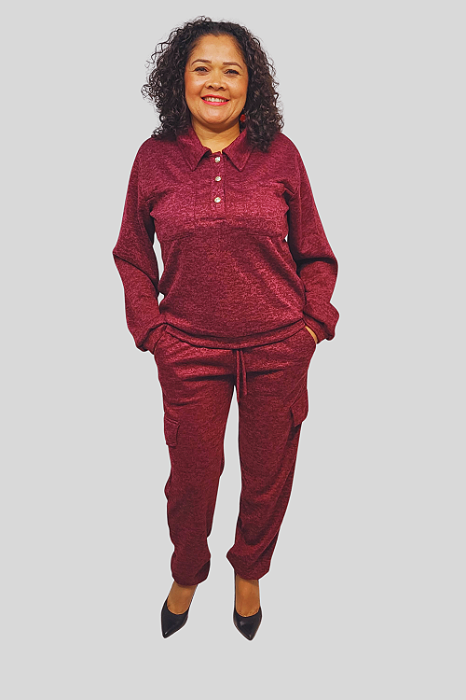 Conjunto Feminino Tricot Melange