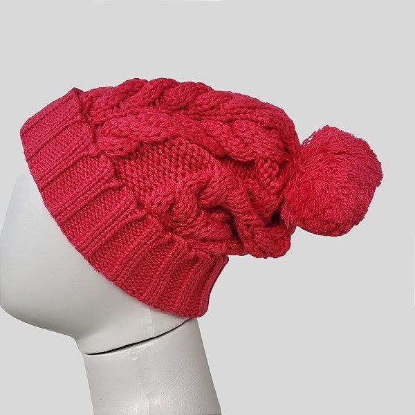 Touca Feminina em Tricot com Pompom | Quentinha e Estilosa