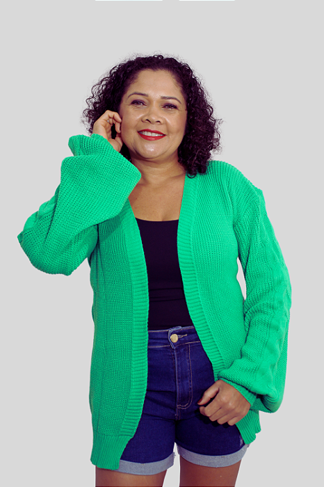 Cardigan Aberto Feminino Tricot