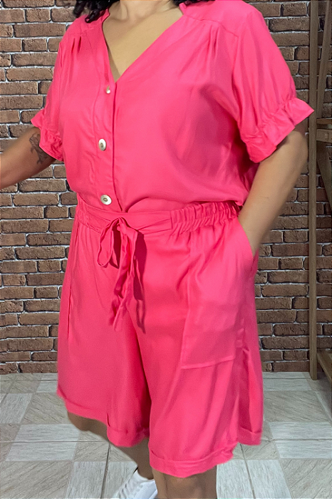 Conjunto Feminino de Shorts e Blusa Plus Size