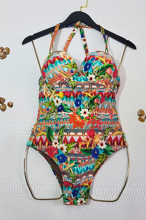 Maiô Feminino com  Bojo Fixo Detalhes nas Costas