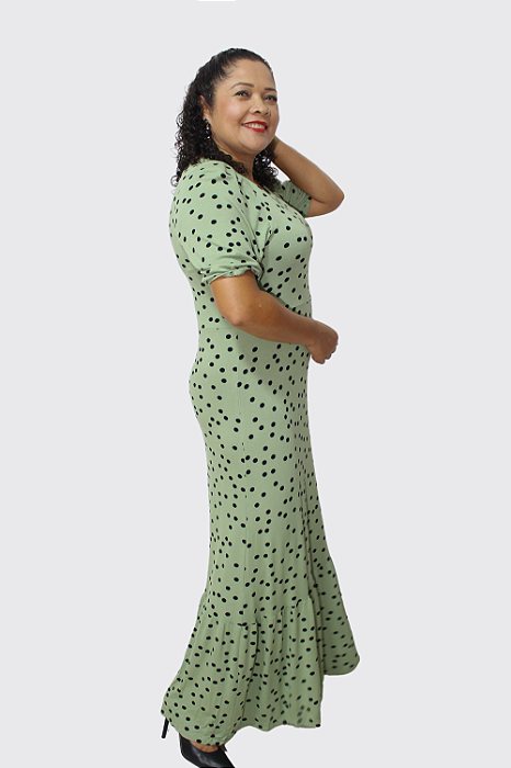 Vestido  Longo com mangas