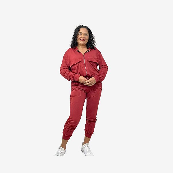 Conjunto Moletinho Feminino Bomber com Calça – Estilo e Conforto