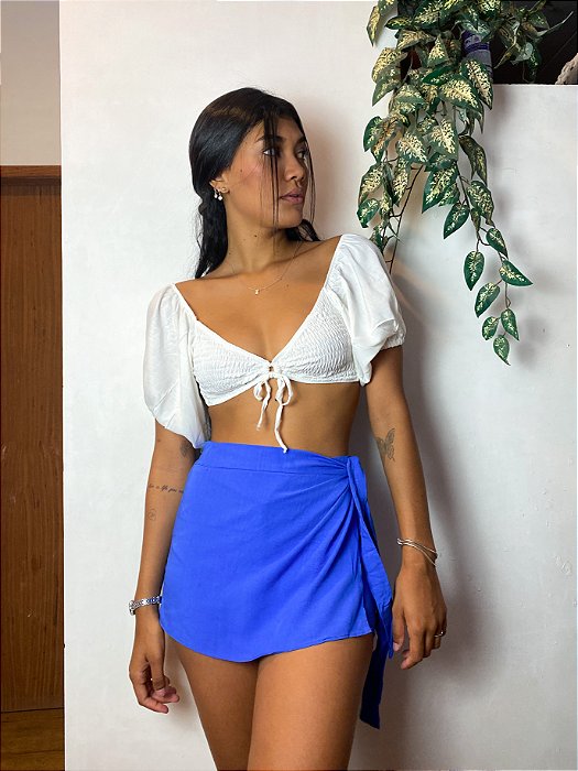 Short saia sales azul royal