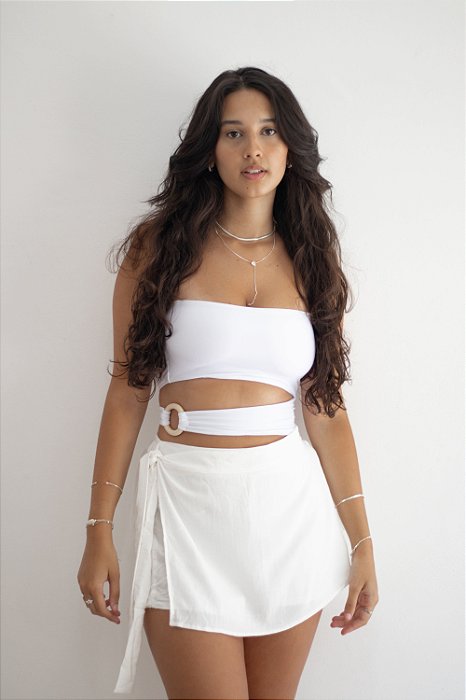 Short Saia Transpasse Off White