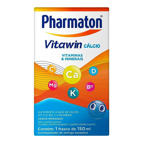 Pharmaton Vitawin Cálcio Sanofi Aventis Infantil Morango 150ml