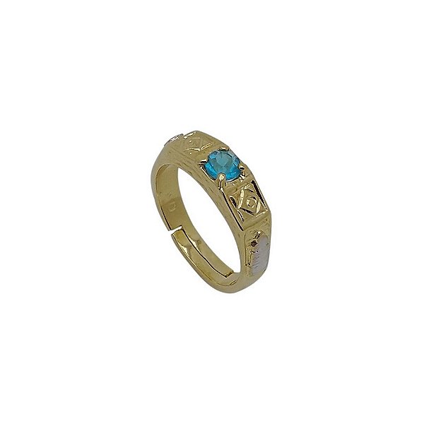 Anel de formatura infantil folheado a ouro 18k menino