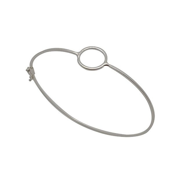 Bracelete de prata 925 rígida circulo