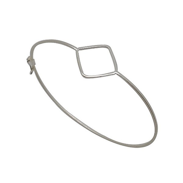 Bracelete de prata 925 rígida losango