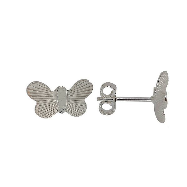 Brincos de prata 925 borboleta frisada