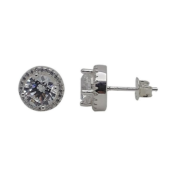 Brincos de prata 925 com pedra zircônia