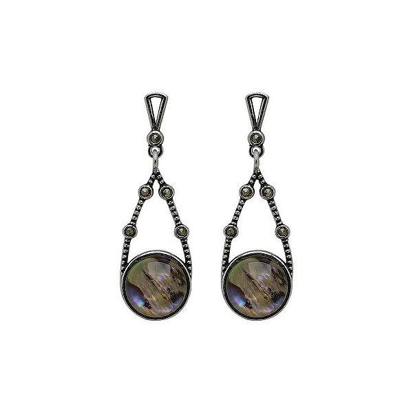 Brincos de prata 925 envelhecida Abalone média
