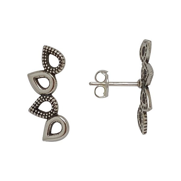 Brincos de prata 925 envelhecida gotinhas Ear curff