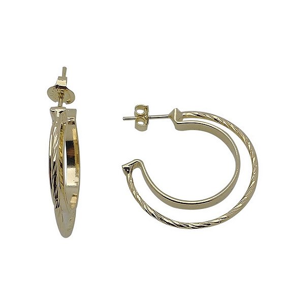 Brincos Folheados a ouro 18k argola dupla