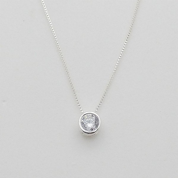 Corrente de Prata 925 com Cristal Ponto de Luz - Elegância e Brilho