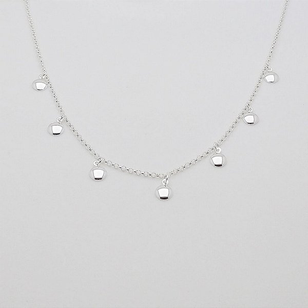 Gargantilha de prata 925 choker círculos