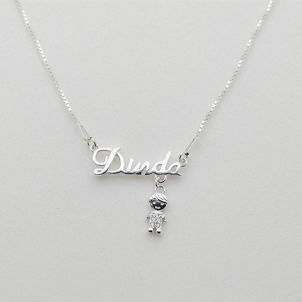 Gargantilha de prata 925 Dinda menino