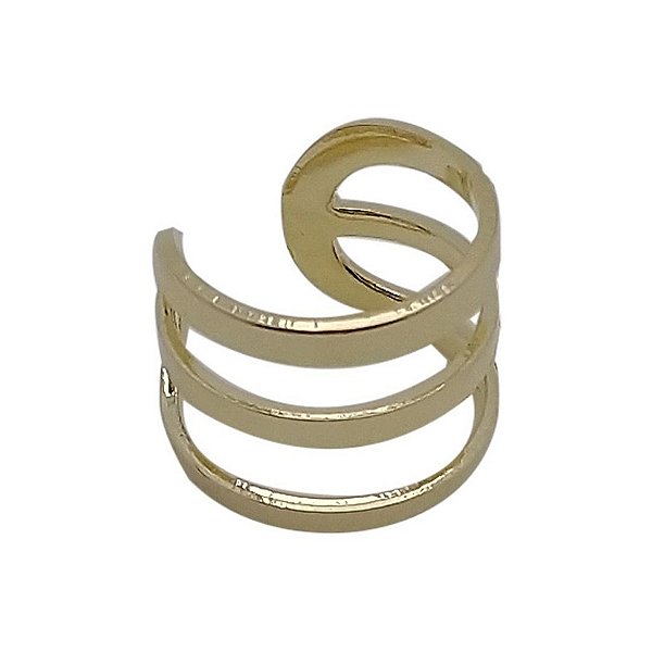 Piercing folheado a ouro 18k traço triplo