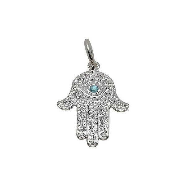 Pingente de prata 925 amuleto Hamsa