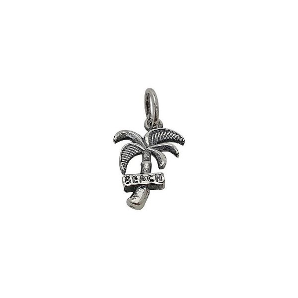 Pingente de prata 925 coqueiro
