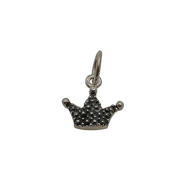 Pingente de prata 925 envelhecida coroa