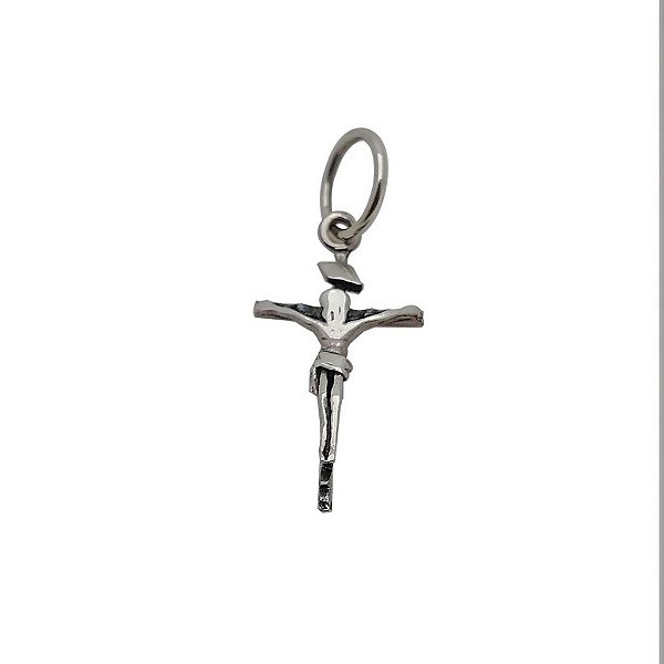 Pingente de prata 925 envelhecida crucifixo