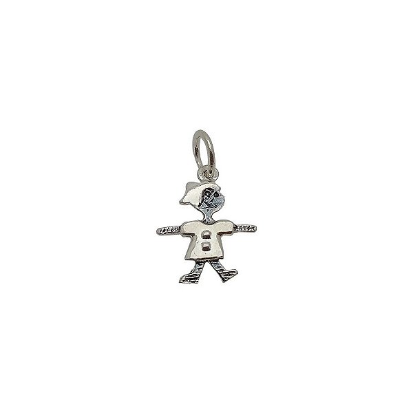 Pingente de prata 925 envelhecida menina