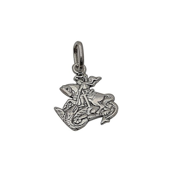 Pingente de prata 925 envelhecida São Jorge