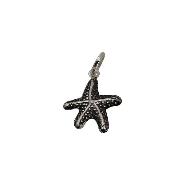 Pingente de prata 925 envelhecido estrela do mar