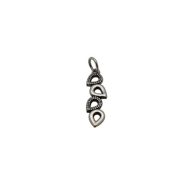 Pingente de prata 925 envelhecido gotas