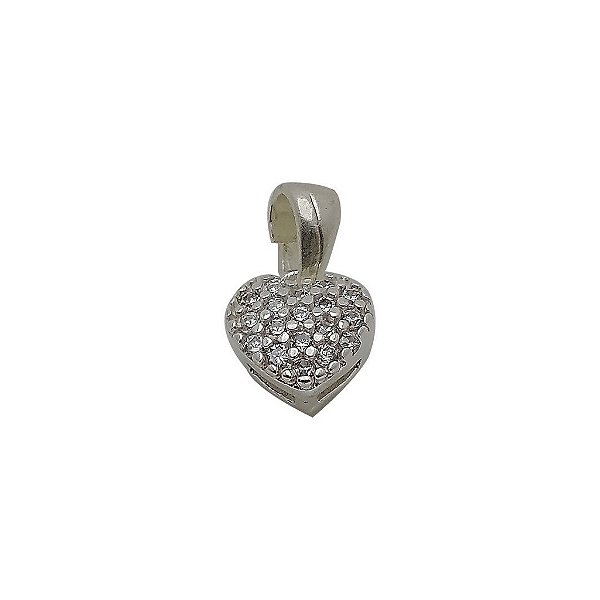 Pingente de prata 925 mini coração com zircônia