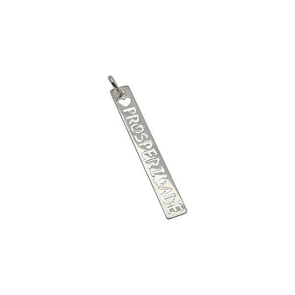 Pingente de prata 925 placa Prosperidade