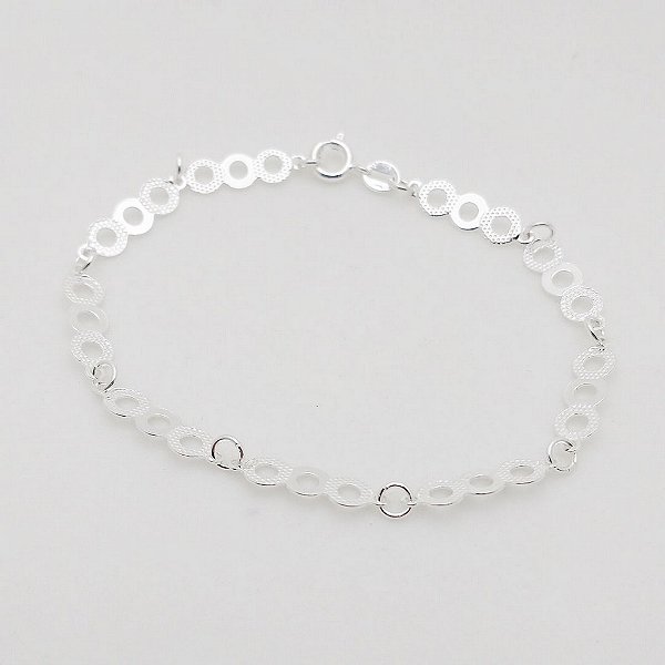 Pulseira de prata 925 círculos
