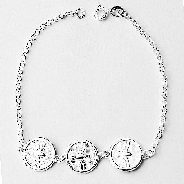 Pulseira de prata 925 espirito santo