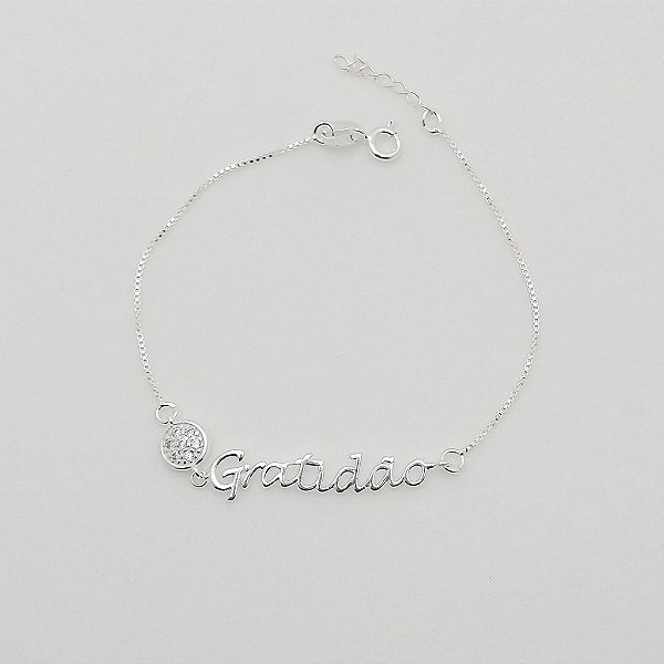 Pulseira  de prata 925 gratidão