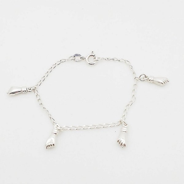 Pulseira de prata 925 infantil figa